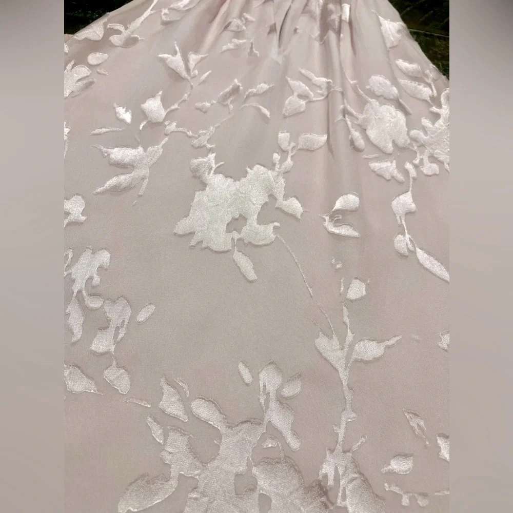 WHBM Blush Pink Silk Blend Floral Halter Top Blouse XS Spring Summer Easter Date - Picture 4 of 5